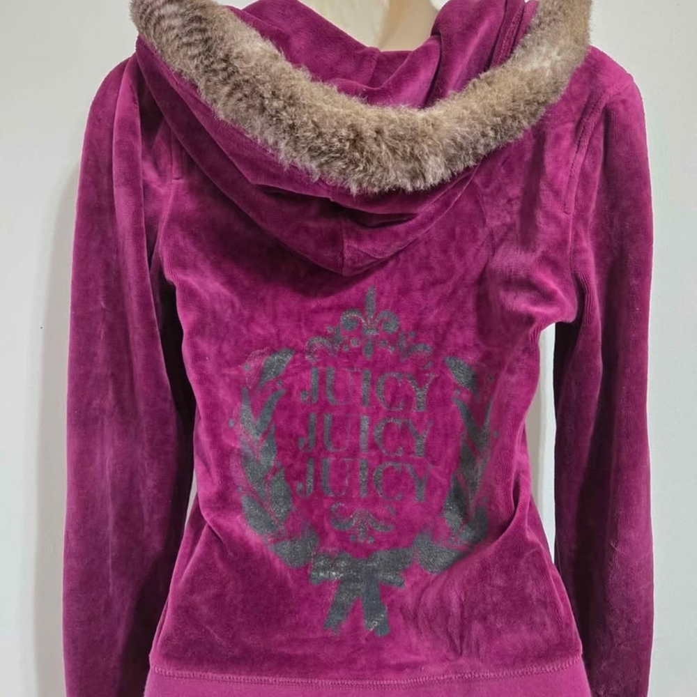 Juicy Couture Pink Hoodie with Fur Trim